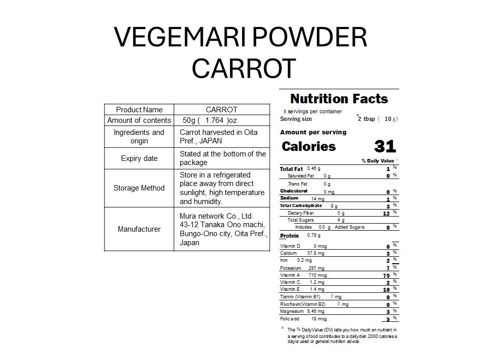 VEGEMARI POWDER CARROT 50g